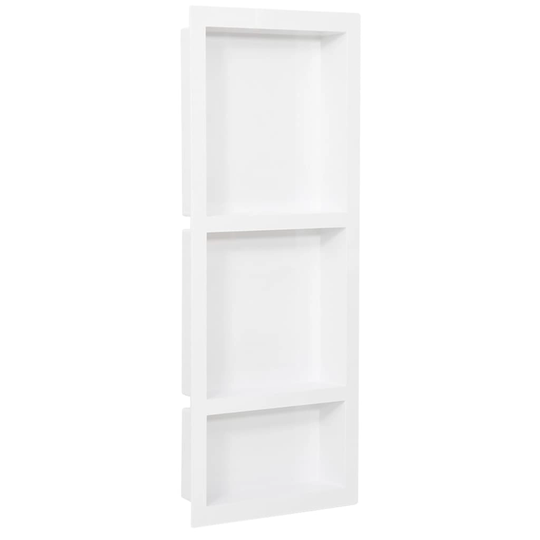 vidaxL bruseniche med 3 rum 41x99x9 cm mat hvid