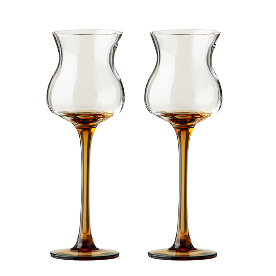 SINNERUP Aperitif glas gul stilk 2 stk. (AMBER/CURRY, ONESIZE)