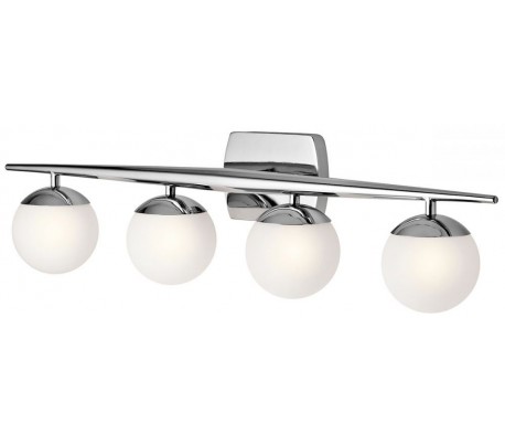 Jasper Badeværelseslampe i stål og glas B82 cm 4 x G9 LED - Poleret krom/Hvid