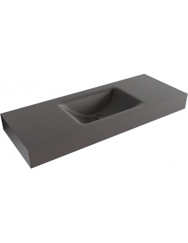 CLOUD væghængt håndvask 120 x 46 cm Solid surface - Mørkegrå