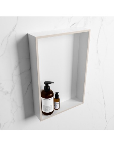 EASY hylde til badeværelset 44,5 x 29,5 cm Solid surface - Talkum/Linned