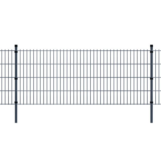 vidaXL 2D paneler og pæle til havehegn, 2008x830 mm, 40 m, Grå