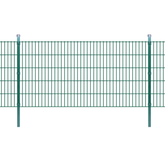 vidaXL 2D paneler og pæle til havehegn, 2.008x1.030 mm, 6 m, grønne