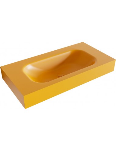 BIG SMALL væghængt håndvask 90 x 46 cm Solid surface - Okker
