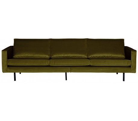 Rodeo 3-personers sofa i velour B277 cm - Oliven