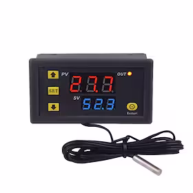 temperaturmåler sensor, temperaturregulator termostat dobbelt led digital temperaturregulator detektor temp meter varmekøler