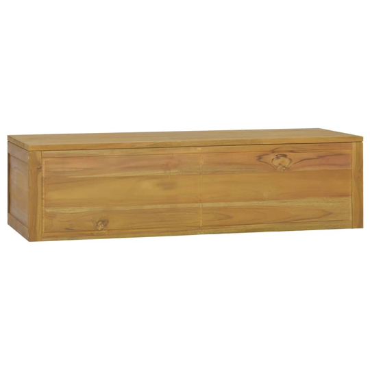 vidaXL væghængt badeværelsesskab 110x45x30 cm massivt teaktræ