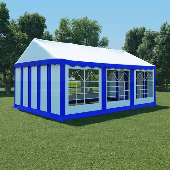 vidaXL havetelt PVC 4 x 6 m blå og hvid