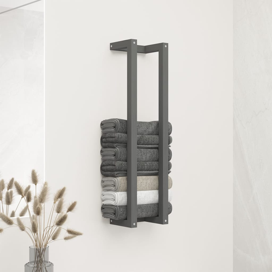 vidaXL håndklædeholder 23x18x90 cm massivt fyrretræ grå