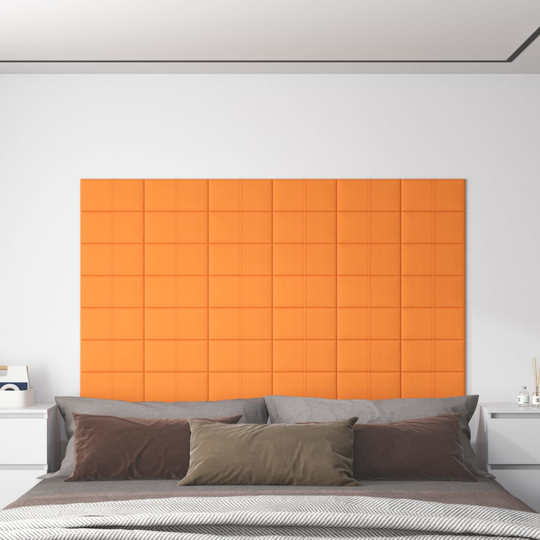 vidaXL vægpaneler 12 stk. 30x15 cm 0,54 m² stof gul