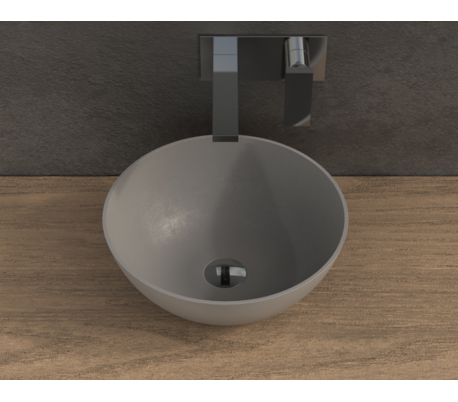 Ideavit Solidthin bordmonteret håndvask Ø39 cm Solid surface - Mat lysegrå