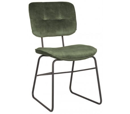 Spisebordsstol i velour og metal H87 cm - Grøn