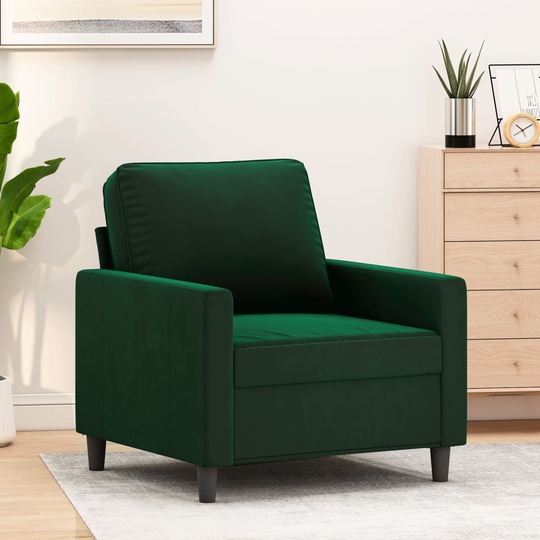 vidaXL lænestol 60 cm velour lysegrøn