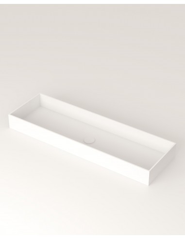 LCRXXL bordmonteret håndvask 99 x 29,6 cm solid surface - Mat hvid