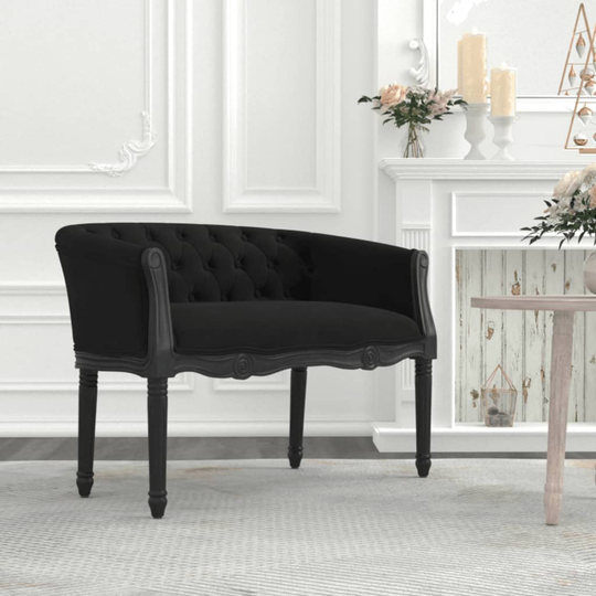 vidaXL bænk 98x56x69 cm velour sort