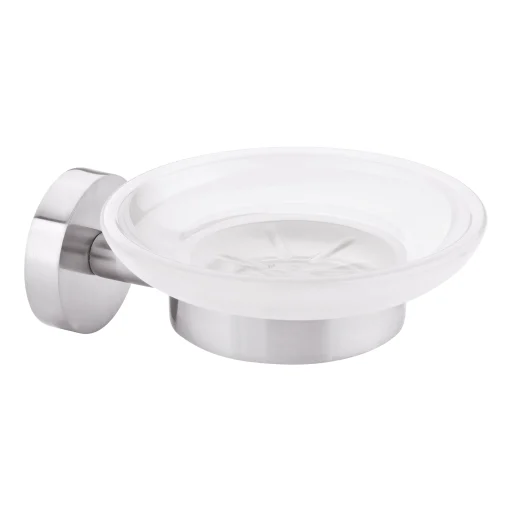 Tesa Moon sæbeskål, glas/krom