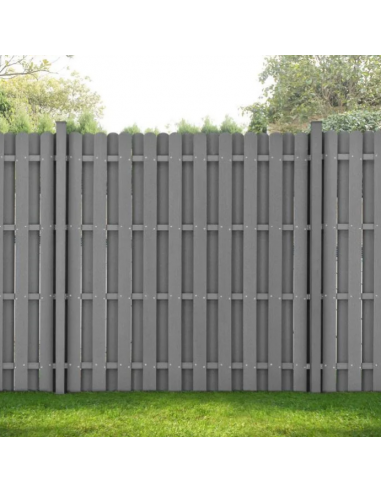 WPC Komposit hegn med pæle H185 x B562 cm - Grå