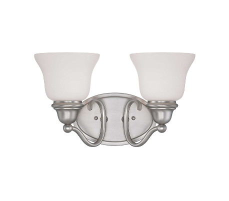 Yates 2 Badeværelseslampe B38 cm - Tingrå/Opalhvid