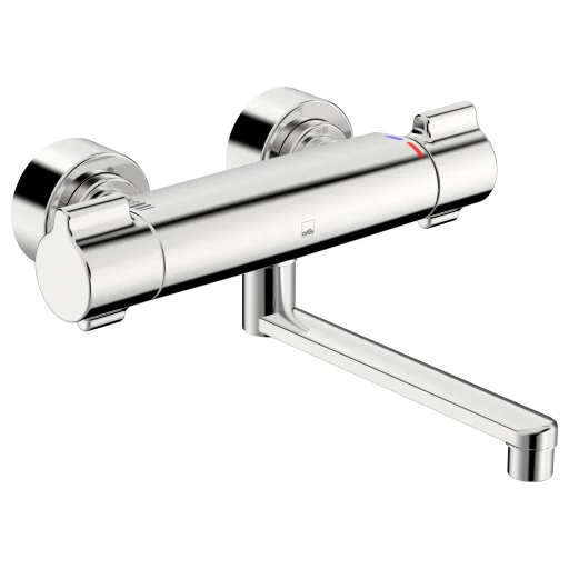 Oras Clinica vægarmatur med ergonomiske greb og 200 mm svingtud.