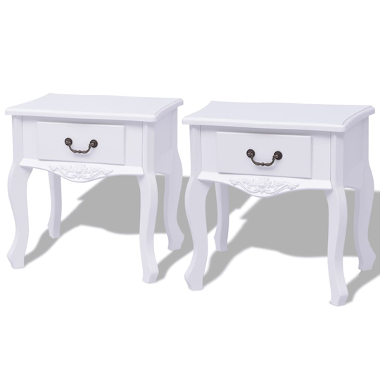 vidaXL sengeborde 2 stk. MDF hvid