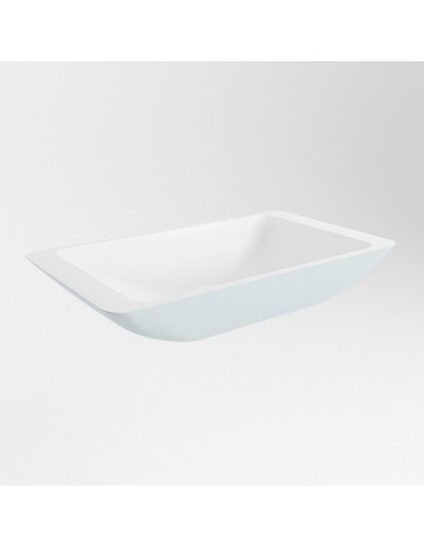 TOPI håndvask 59,5 x 34,5 cm Solid surface - Talkum/Babyblå