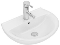 Ifö Spira vask buet 50cm 15050 - boltemontering, uden hanehul med overløb dybde 165