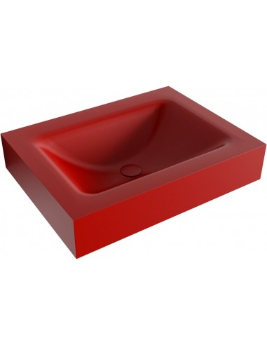 CLOUD væghængt håndvask 60 x 46 cm Solid surface - Rød