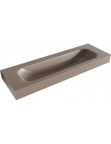 BIG LARGE væghængt håndvask 140 x 46 cm Solid surface - Røg