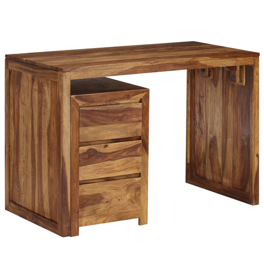vidaXL skrivebord massivt sheeshamtræ 110 x 55 x 76 cm
