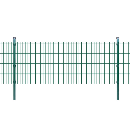 vidaXL 2D paneler og pæle til havehegn, 2008x830 mm, 6 m, Grøn