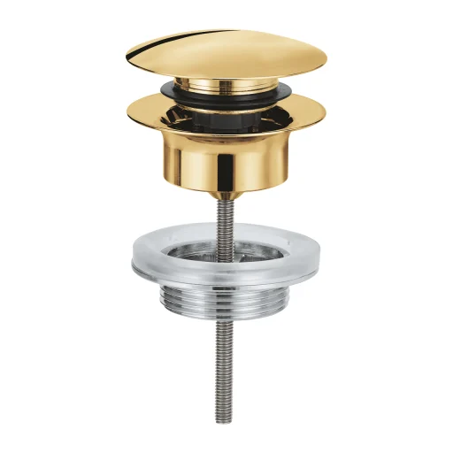 Grohe push-open bundventil 1 1/4", poleret cool sunrise