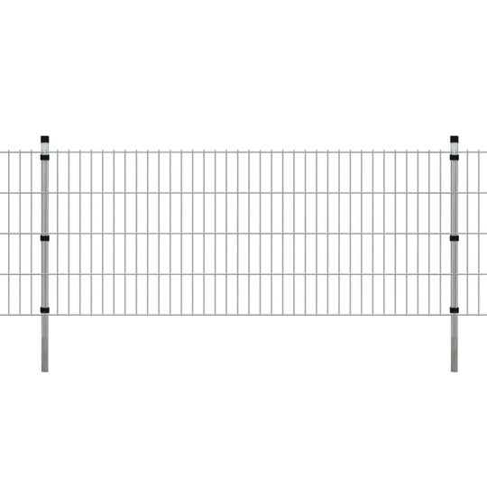 vidaXL 2D paneler og pæle til havehegn, 2008x830 mm, 20 m, sølv